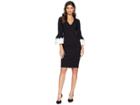 Ted Baker Rastrel Fluted Embroidery Sleeve Pencil (black) Women's Dress