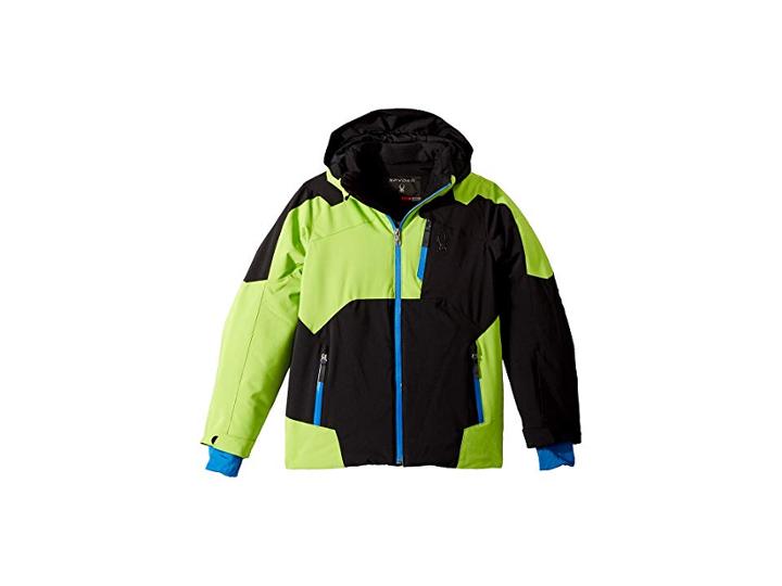 Spyder Kids Speed Jacket (big Kids) (black/fresh/turkish Sea) Boy's Coat