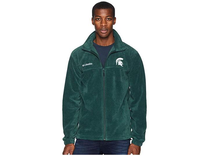 Columbia Collegiate Flankertm Ii Full Zip Fleece (michigan State/spruce) Men's Fleece