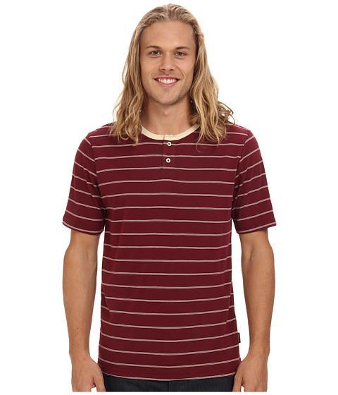 Brixton Townsend S/s Henley (maroon/cream) Men's T Shirt