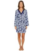 Oscar De La Renta Pink Label Printed Stretch De Chine Eclipse Print Haftan (blue) Women's Clothing