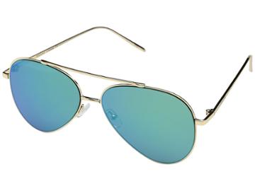 Thomas James La By Perverse Sunglasses Bronson (gold/green Mirror) Fashion Sunglasses