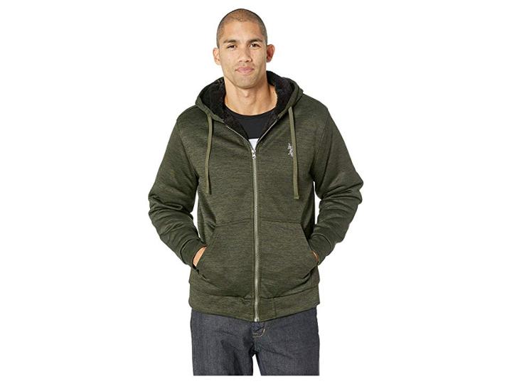 U.s. Polo Assn. New Space Yarn-dye Hoodie (army Green Heather) Men's Sweatshirt