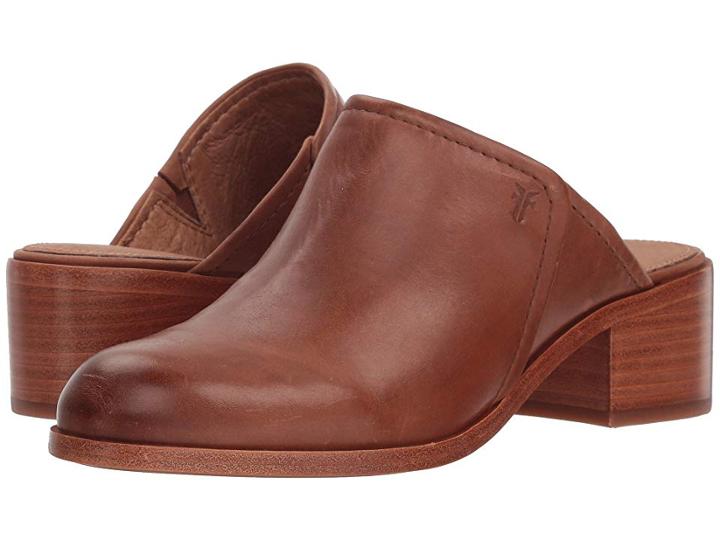 Frye Claire Mule (cognac Waxed Pull Up) Women's Clog/mule Shoes