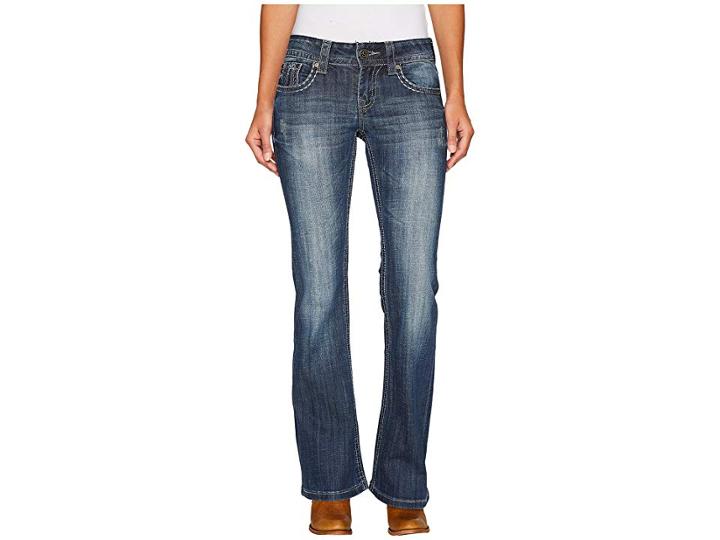 Stetson Arrow Embroidery Detail Deco Pocket (blue) Women's Jeans