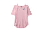Nike Kids Nsw Short Sleeve Top (little Kids/big Kids) (pink/heather/ashen Slate) Girl's Clothing