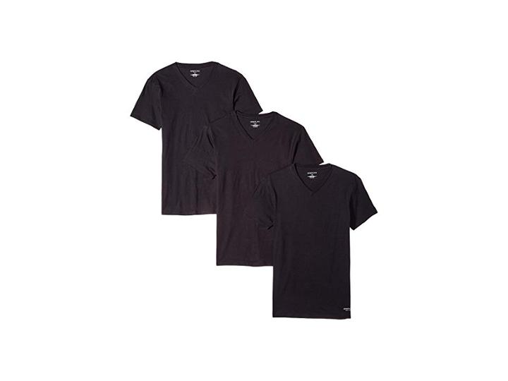Kenneth Cole Reaction Slim Fit 3-pack V-neck Tee (black/black/black) Men's T Shirt