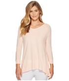 Mod-o-doc Supreme Jersey Lace Inset V-neck T-shirt (peachykeen) Women's T Shirt