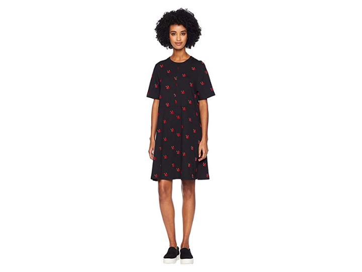 Mcq Cut Babydoll Dress (darkest Black) Women's Dress