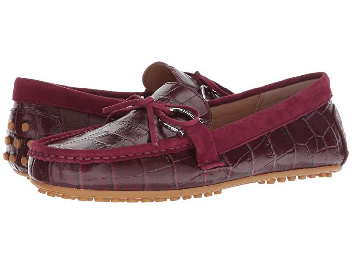 Lauren Ralph Lauren Briley Moccasin Loafer (merlot/merlot Soft Croc/suede) Women's Shoes