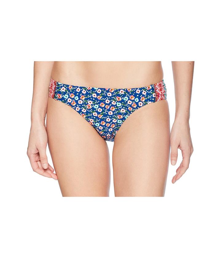 Laundry By Shelli Segal Patchwork Floral Tab Side Bikini Bottom (multi) Women's Swimwear