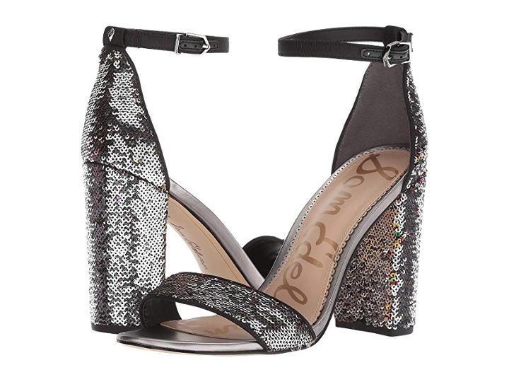 Sam Edelman Yaro Ankle Strap Sandal Heel (bright Multi Fiesta Sequins) Women's Dress Sandals