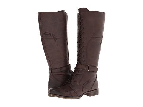 Naturalizer Jakes Wide Shaft Boot (brown Wide Shaft Smooth) Women's Lace-up Boots