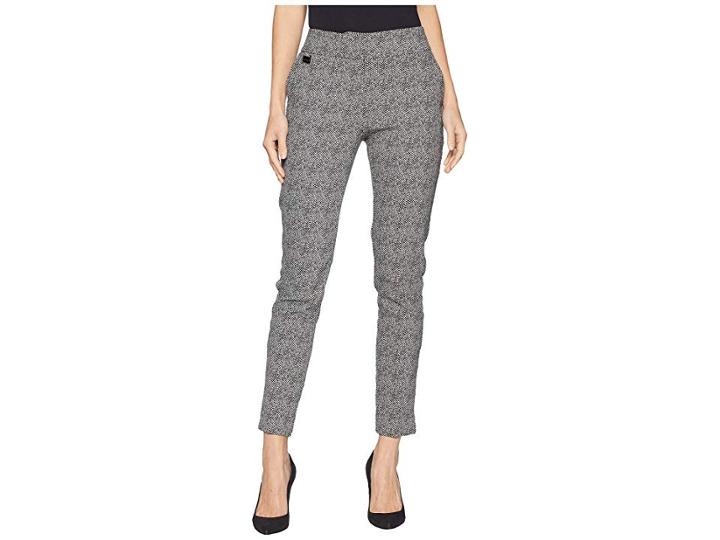 Lisette L Montreal Herringbone Jacquard Ankle Pants (black/white) Women's Casual Pants