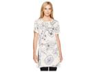 Calvin Klein Short Sleeve Long Tunic (blush Combo) Women's Clothing