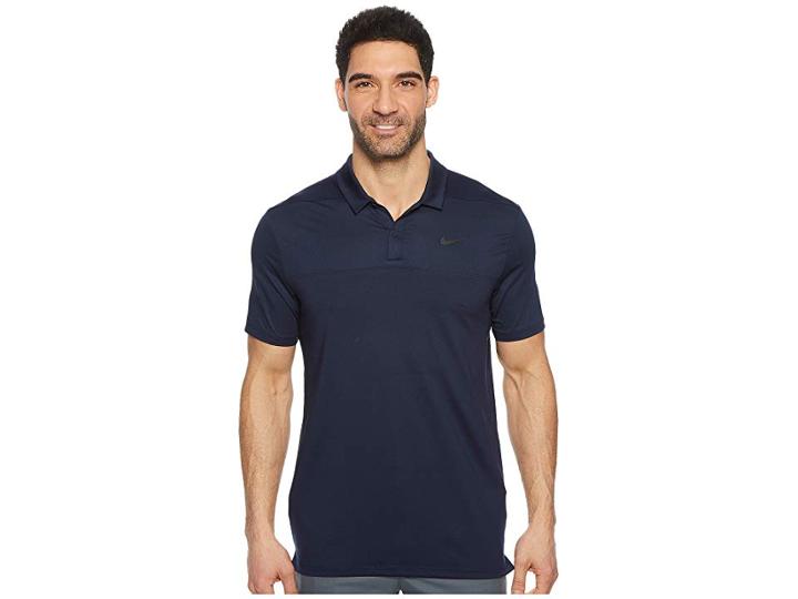 Nike Golf Color Block Dry Polo (college Navy/college Navy/flat Silver) Men's Clothing