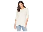 Dylan By True Grit Softest Slub Waffle Long Asymmetrical Tunic (chalk) Women's Blouse