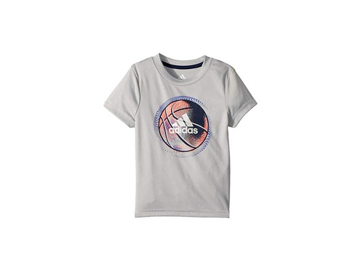 Adidas Kids Optic Sport Ball Tee (toddler/little Kids) (grey) Boy's T Shirt
