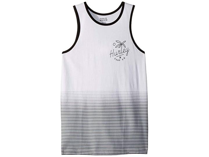Hurley Kids Ombre Stripe Tank (big Kids) (white) Boy's Sleeveless