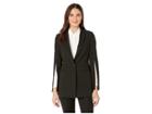 Bcbgmaxazria Gia Blazer With Sleeve Slits (black) Women's Jacket