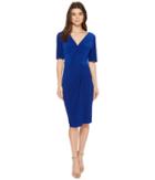 Adrianna Papell Twisted Draped Jersey Sheath (ultra Marine) Women's Dress