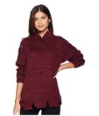 Moon River Chunky Sweater (burgundy) Women's Sweater