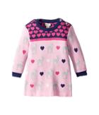Hatley Kids Deer Hearts Mini Sweater Dress (infant) (pink) Girl's Dress