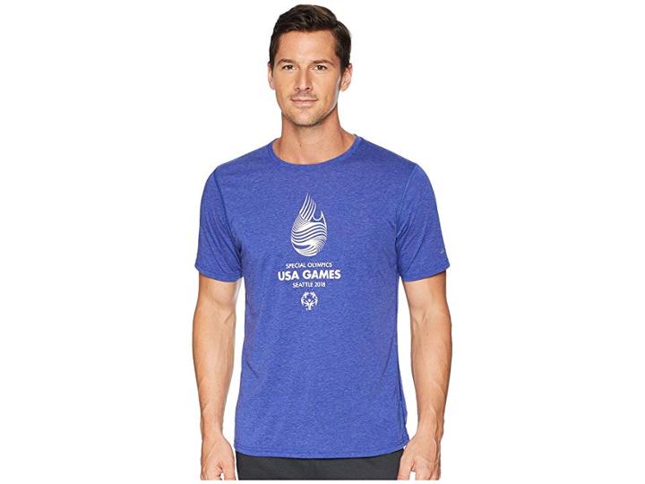 Brooks Usa Games Event Short Sleeve (heather Royal) Men's Clothing