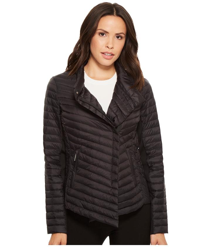 Michael Michael Kors Asymmetric Packable M822548f (black) Women's Coat