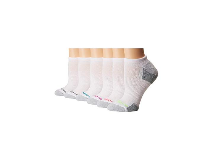 New Balance Performance Training No Show 6-pair Pack (white/grey/blue/pink/green) Women's No Show Socks Shoes