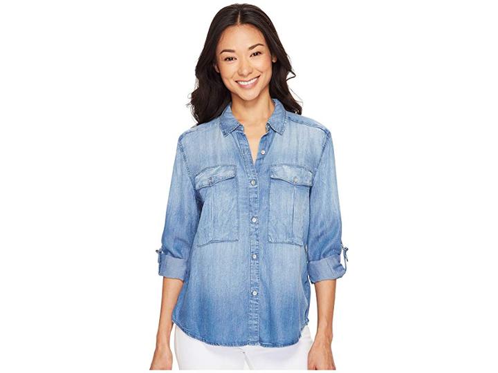 Calvin Klein Jeans Utility Lyocell Shirt (crumpled Cole) Women's Clothing