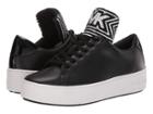 Michael Michael Kors Mindy Lace-up (black Vachetta/mk Graphic Hot Fix Crystals/patent) Women's Lace Up Casual Shoes
