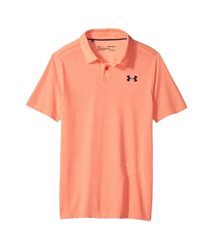 Under Armour Kids Threadborne Polo (big Kids) (magma Orange/academy/academy) Boy's Clothing