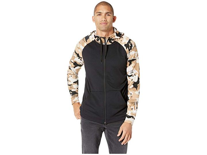 Nike Dry Hoodie Full Zip Fleece 2l Camo (black/white) Men's Clothing