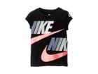 Nike Kids Futura Split Core Short Sleeve T-shirt (toddler) (black) Girl's Clothing