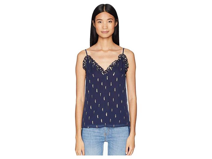 Rebecca Taylor Sleeveless Metallic Clip Cami (blueberry) Women's Sleeveless