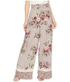 Angie Wide Leg Pants With Tassel And Border (light Grey) Women's Casual Pants