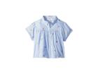 Maddie By Maddie Ziegler Button Front Shirt With Floral Print (big Kids) (blue/white) Girl's Clothing