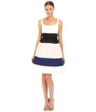 Kate Spade New York Color Block Satin Faille Dress (cream Multi) Women's Dress