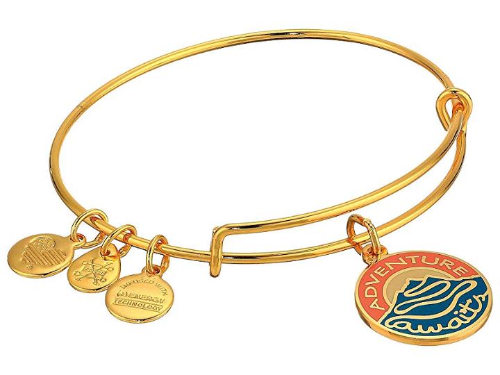 Alex And Ani Words Are Powerful Adventure Awaits Bangle (shiny Gold) Bracelet