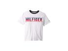 Tommy Hilfiger Kids Hilfiger Logo Graphic Tee (big Kids) (white) Boy's T Shirt