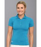 Adidas Golf Solid Jersey Polo '14 (teal/white) Women's Short Sleeve Knit