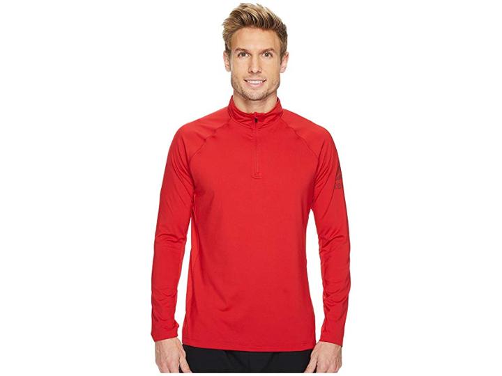 Reebok Poly Blend 1/4 Zip (excellent Red) Men's Workout