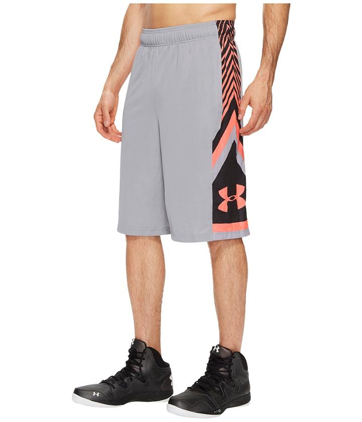 Under Armour Ua Space The Floor Shorts (steel/black/marathon Red) Men's Shorts