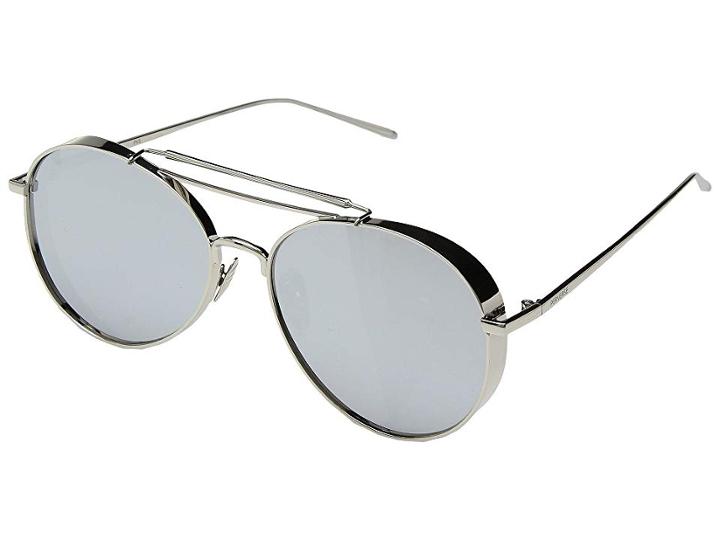 Thomas James La By Perverse Sunglasses Solid Platinum (glossy Silver/smoky Mirrored Lens) Fashion Sunglasses