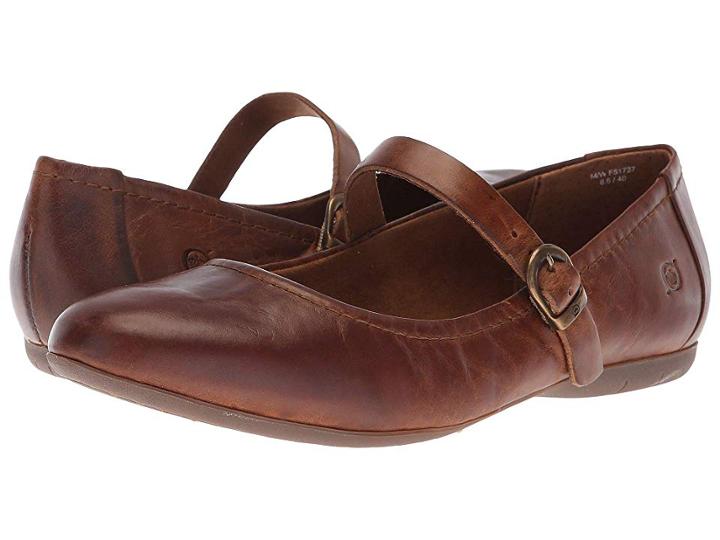Born Maree (light Tan Leather) Women's Hook And Loop Shoes
