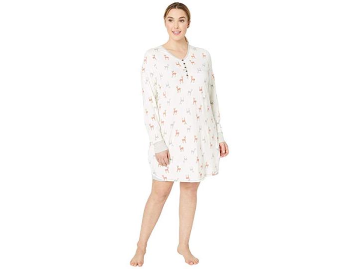 Aventura Clothing Plus Size Deer Night Shirt (whisper White) Women's Pajama