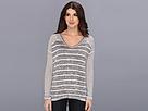Seven7 Jeans - V-neck Yolk Striped Top (h Grey/off White)