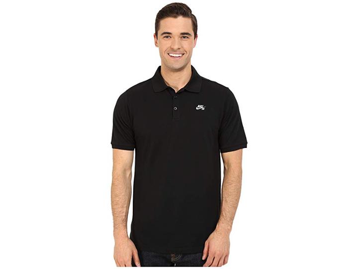 Nike Sb Sb Dri-fittm Pique Polo (black/white) Men's Clothing