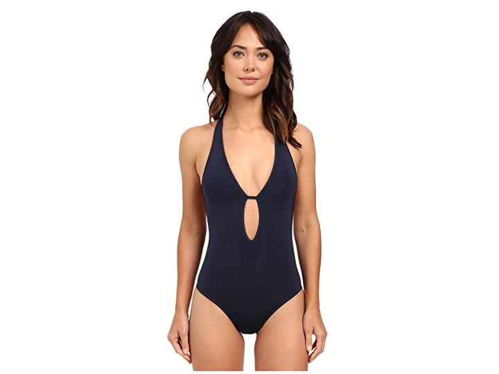 Jets Swimwear Australia Illuminate Plunge One-piece (ink) Women's Swimsuits One Piece